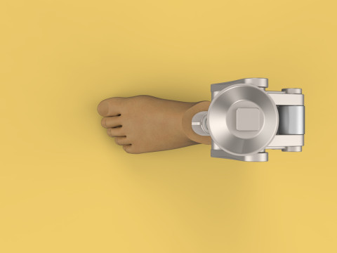 MEDICAL ARTIFICIAL PROSTHETIC LEG MECHANICAL FOUR BAR JOINT 3D Model