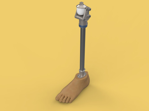 MEDICAL ARTIFICIAL PROSTHETIC LEG MECHANICAL FOUR BAR JOINT 3D Model