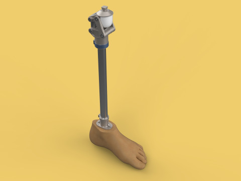 MEDICAL ARTIFICIAL PROSTHETIC LEG MECHANICAL FOUR BAR JOINT 3D Model