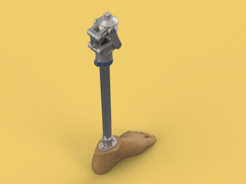 MEDICAL ARTIFICIAL PROSTHETIC LEG MECHANICAL FOUR BAR JOINT 3D Model