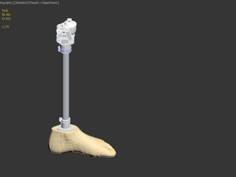 MEDICAL ARTIFICIAL PROSTHETIC LEG MECHANICAL FOUR BAR JOINT 3D Model