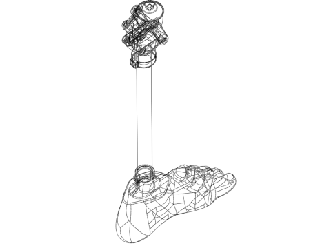MEDICAL ARTIFICIAL PROSTHETIC LEG MECHANICAL FOUR BAR JOINT 3D Model