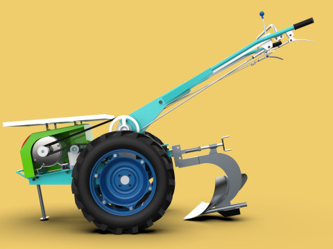 ELECTRIC WALKING HAND TRACTOR AGRICULTURE FARM 3Dモデル