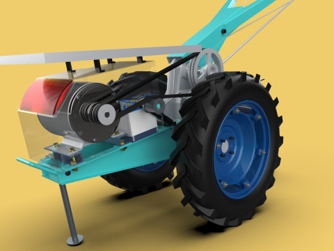 ELECTRIC WALKING HAND TRACTOR AGRICULTURE FARM 3Dモデル