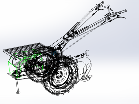 ELECTRIC WALKING HAND TRACTOR AGRICULTURE FARM 3Dモデル