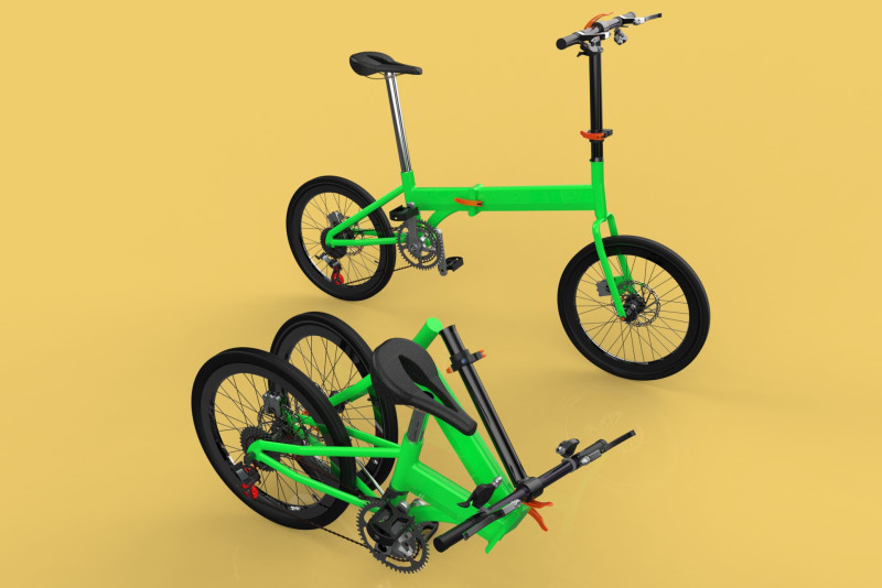 FOLDING BIKE PORTABLE COMPACT FLIP BICYCLE Modelo 3D .c4d .max .obj .3ds .fbx .stl .blend