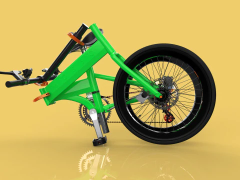 FOLDING BIKE PORTABLE COMPACT FLIP BICYCLE 3D Model