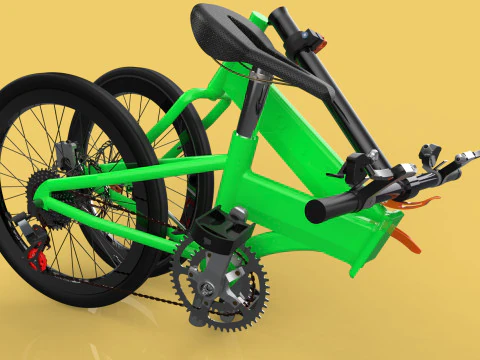 FOLDING BIKE PORTABLE COMPACT FLIP BICYCLE 3D Model