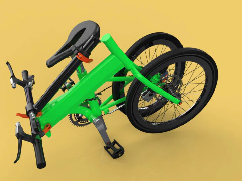 FOLDING BIKE PORTABLE COMPACT FLIP BICYCLE 3D Model