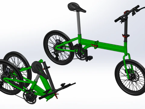 FOLDING BIKE PORTABLE COMPACT FLIP BICYCLE 3D Model