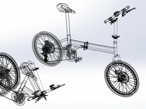 FOLDING BIKE PORTABLE COMPACT FLIP BICYCLE 3D Model