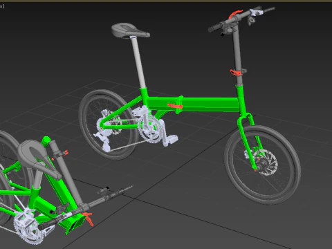 FOLDING BIKE PORTABLE COMPACT FLIP BICYCLE 3D Model