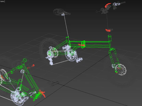 FOLDING BIKE PORTABLE COMPACT FLIP BICYCLE 3D Model