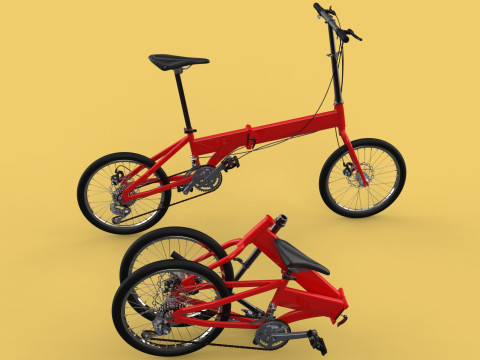 FOLD BICYCLE FOLDING BIKE PORTABLE COMPACT FLIP 3D Model