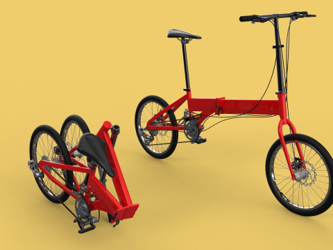 FOLD BICYCLE FOLDING BIKE PORTABLE COMPACT FLIP 3D Model