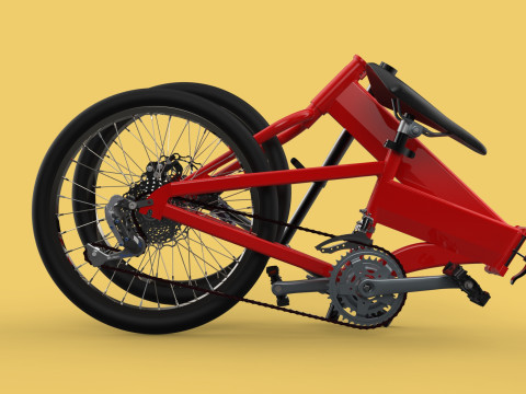FOLD BICYCLE FOLDING BIKE PORTABLE COMPACT FLIP 3D Model