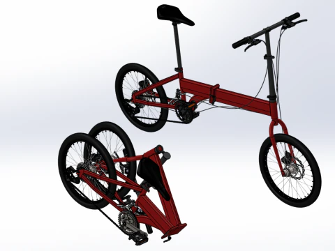 FOLD BICYCLE FOLDING BIKE PORTABLE COMPACT FLIP 3D Model