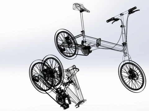 FOLD BICYCLE FOLDING BIKE PORTABLE COMPACT FLIP 3D Model