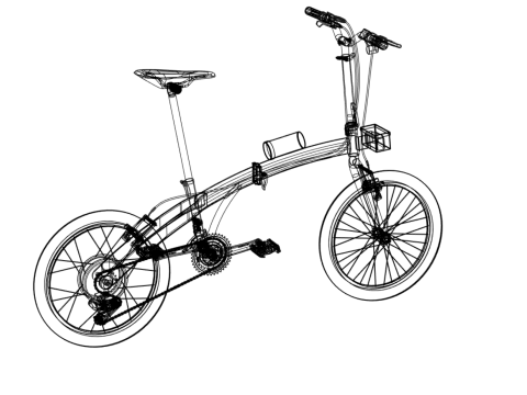 ELECTRIC FOLDING BIKE PORTABLE COMPACT FLIP BICYCLE EV 3Dモデル