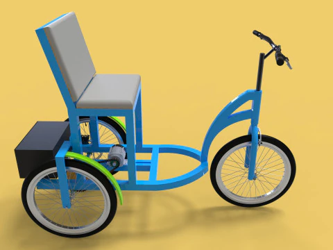 TRICICLO EL&Eacute;TRICO TRIKE BICICLETA DE 3 RODAS PARA DEFICIENTES EV Modelo 3D