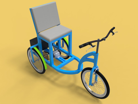 ELECTRIC TRICYCLE TRIKE 3 WHEEL BIKE BICYCLE FOR DISABLED EV 3D-Modell