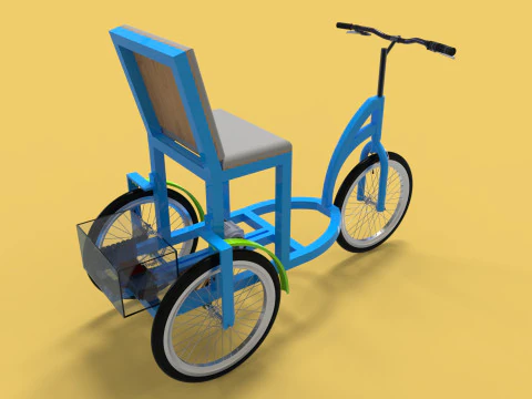 TRICICLO EL&Eacute;TRICO TRIKE BICICLETA DE 3 RODAS PARA DEFICIENTES EV Modelo 3D