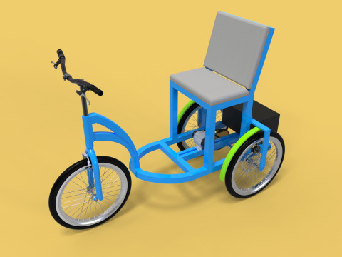 ELECTRIC TRICYCLE TRIKE 3 WHEEL BIKE BICYCLE FOR DISABLED EV 3D-Modell