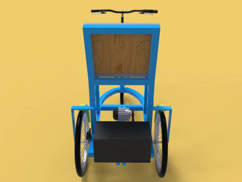 TRICICLO EL&Eacute;TRICO TRIKE BICICLETA DE 3 RODAS PARA DEFICIENTES EV Modelo 3D