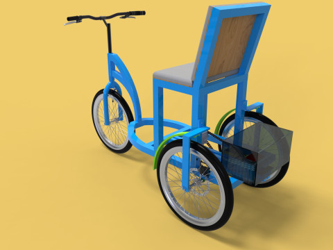 ELECTRIC TRICYCLE TRIKE 3 WHEEL BIKE BICYCLE FOR DISABLED EV 3D-Modell