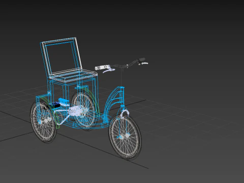 TRICICLO EL&Eacute;TRICO TRIKE BICICLETA DE 3 RODAS PARA DEFICIENTES EV Modelo 3D