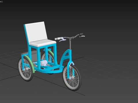 TRICICLO EL&Eacute;TRICO TRIKE BICICLETA DE 3 RODAS PARA DEFICIENTES EV Modelo 3D