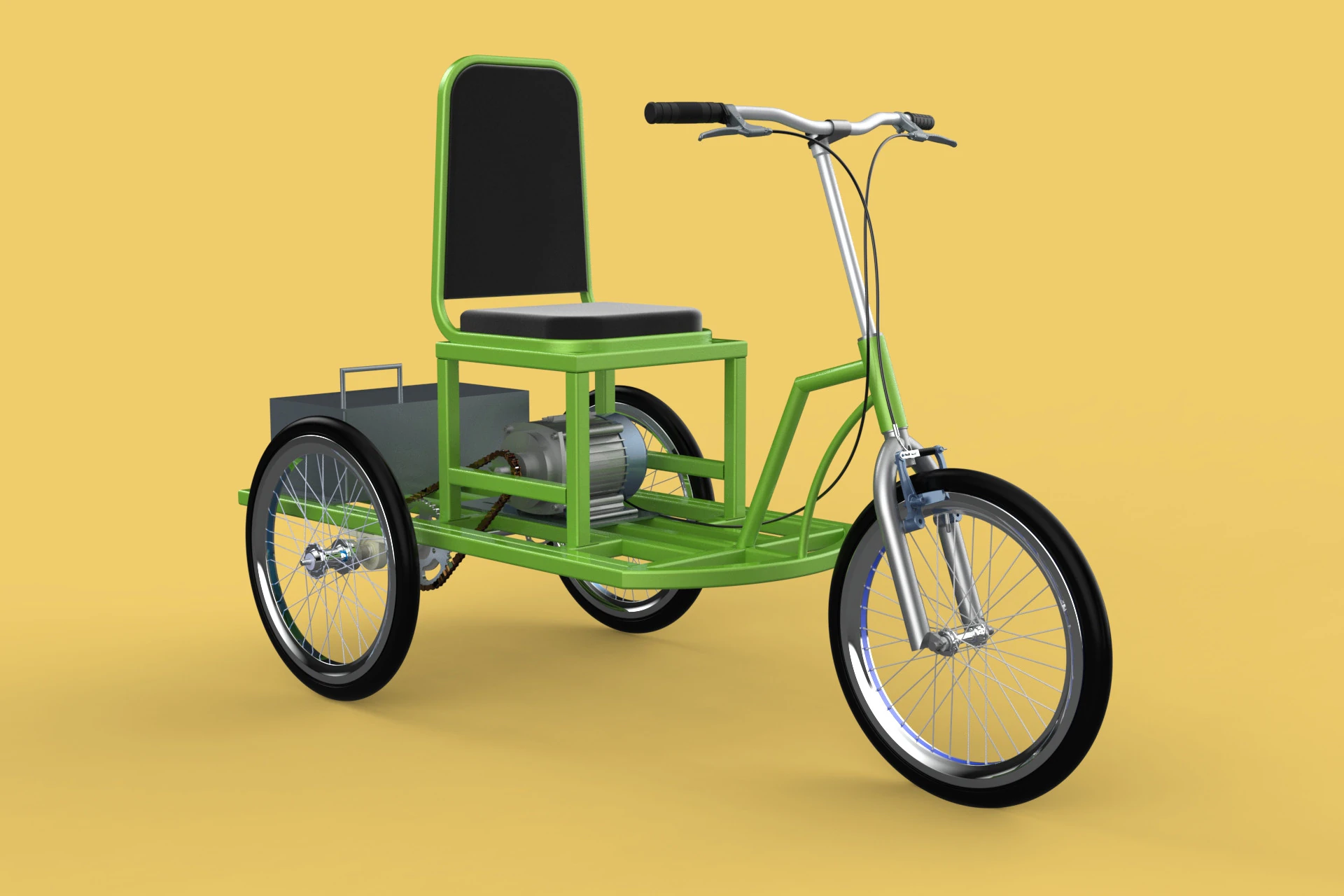 ELECTRIC TRIKE TRICYCLE 3 WHEEL BIKE BICYCLE FOR DISABILITY EV 3D Model .c4d .max .obj .3ds .fbx .stl .blend 