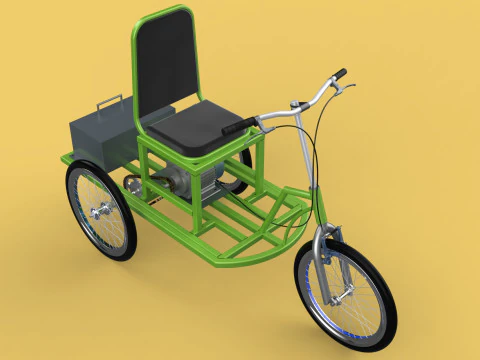 ELECTRIC TRIKE TRICYCLE 3 WHEEL BIKE BICYCLE FOR DISABILITY EV 3D Model