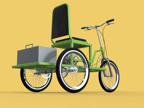 ELECTRIC TRIKE TRICYCLE 3 WHEEL BIKE BICYCLE FOR DISABILITY EV 3D Model