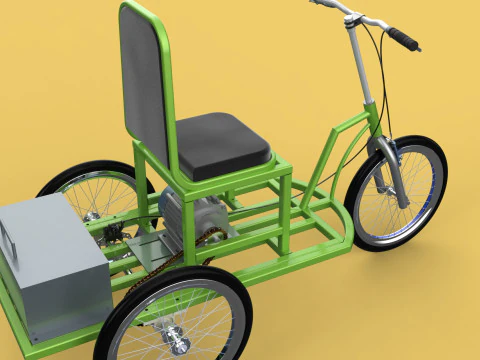 ELECTRIC TRIKE TRICYCLE 3 WHEEL BIKE BICYCLE FOR DISABILITY EV 3D Model
