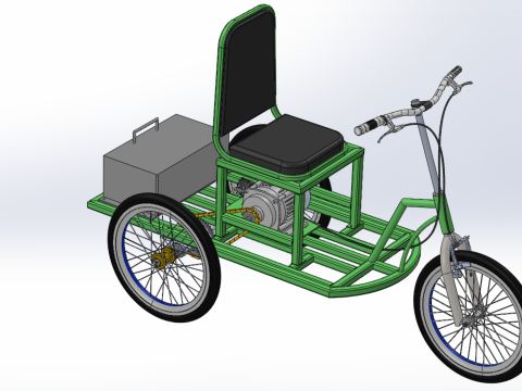 ELECTRIC TRIKE TRICYCLE 3 WHEEL BIKE BICYCLE FOR DISABILITY EV Modelo 3D