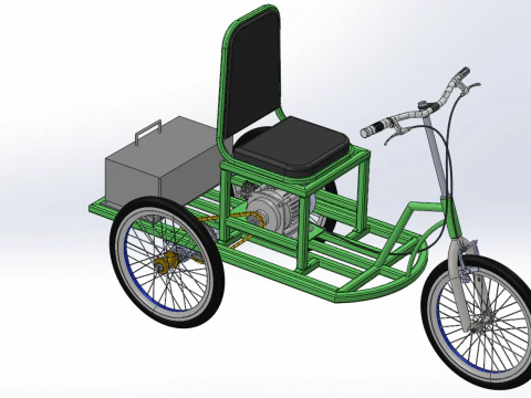 ELECTRIC TRIKE TRICYCLE 3 WHEEL BIKE BICYCLE FOR DISABILITY EV 3D Model
