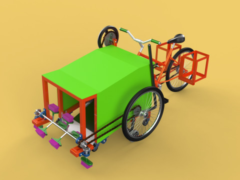 SWEEPER PEDAL BIKE TRICYCLE BICYCLE CLEANER SWAB MOP MACHINE 3Dモデル