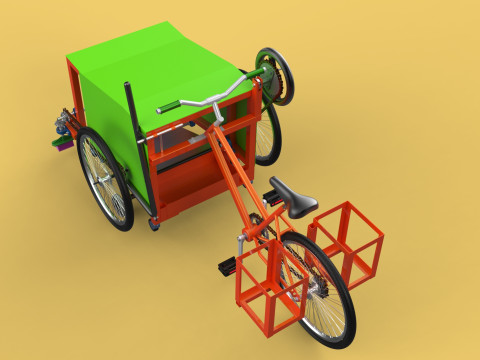 SWEEPER PEDAL BIKE TRICYCLE BICYCLE CLEANER SWAB MOP MACHINE 3D Model
