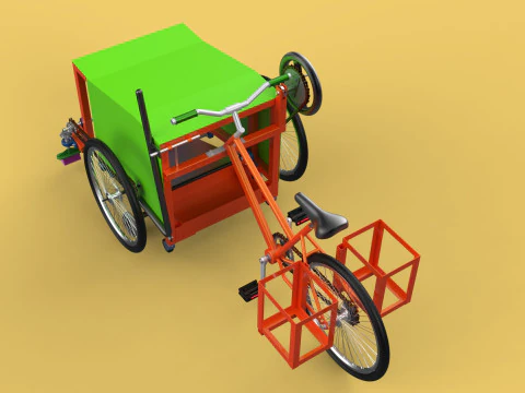 VASSOURA PEDAL BICICLETA TRICICLO BICICLETA LIMPEZA M&Aacute;QUINA DE ESFREGAR Modelo 3D