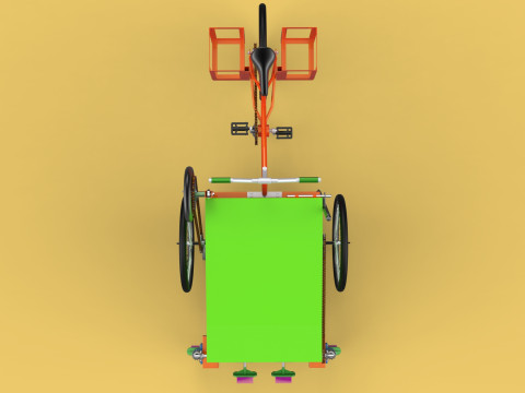 SWEEPER PEDAL BIKE TRICYCLE BICYCLE CLEANER SWAB MOP MACHINE 3D Model