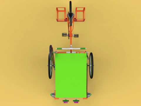 VASSOURA PEDAL BICICLETA TRICICLO BICICLETA LIMPEZA M&Aacute;QUINA DE ESFREGAR Modelo 3D