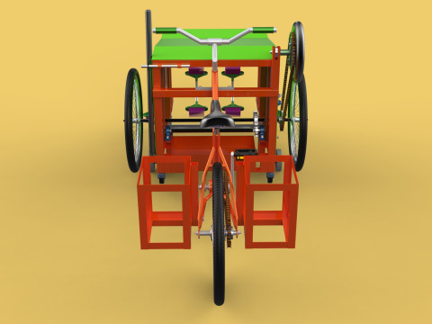 SWEEPER PEDAL BIKE TRICYCLE BICYCLE CLEANER SWAB MOP MACHINE 3D Model