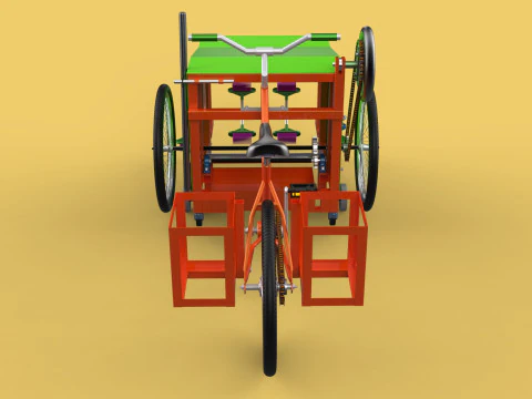 VASSOURA PEDAL BICICLETA TRICICLO BICICLETA LIMPEZA M&Aacute;QUINA DE ESFREGAR Modelo 3D