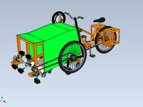 SWEEPER PEDAL BIKE TRICYCLE BICYCLE CLEANER SWAB MOP MACHINE 3D Model