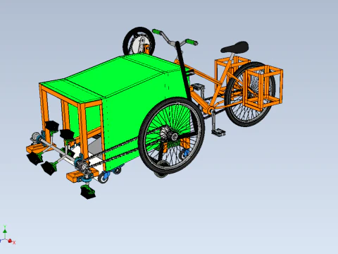 VASSOURA PEDAL BICICLETA TRICICLO BICICLETA LIMPEZA M&Aacute;QUINA DE ESFREGAR Modelo 3D