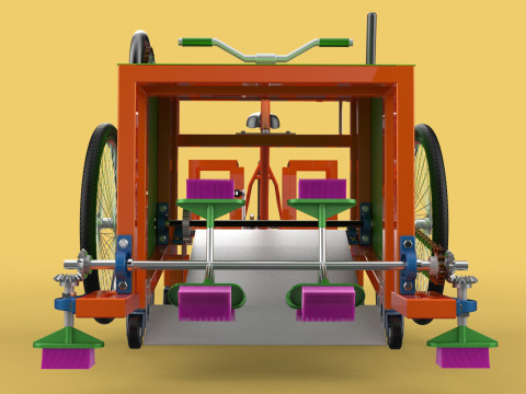 SWEEPER PEDAL BIKE TRICYCLE BICYCLE CLEANER SWAB MOP MACHINE 3D Model