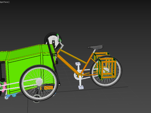 SWEEPER PEDAL BIKE TRICYCLE BICYCLE CLEANER SWAB MOP MACHINE 3D Model