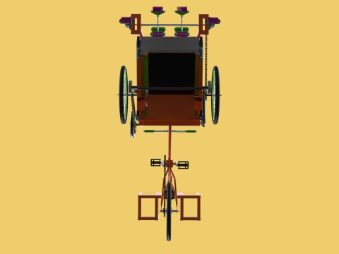 SWEEPER PEDAL BIKE TRICYCLE BICYCLE CLEANER SWAB MOP MACHINE 3D Model