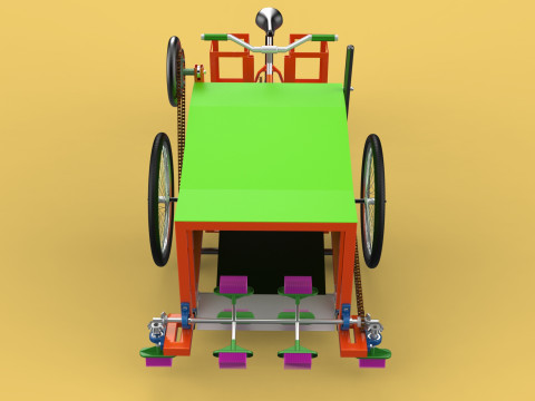 SWEEPER PEDAL BIKE TRICYCLE BICYCLE CLEANER SWAB MOP MACHINE 3D Model